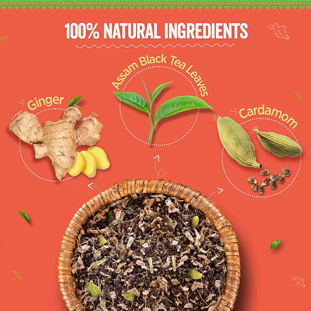 Chaayos Adrak Elaichi Tea Powder (Ginger & Cardamom) | Grocsy