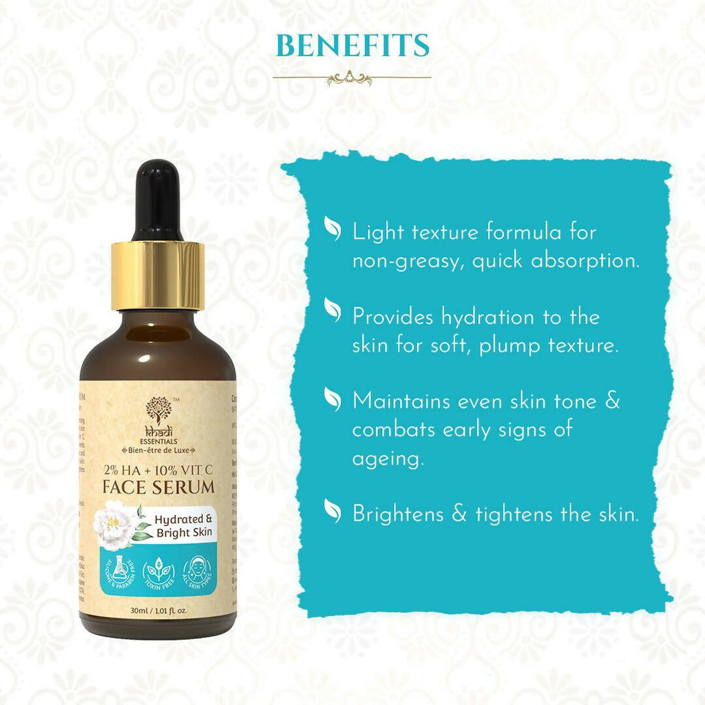 Khadi Essentials 2% HA + 10% Vitamin C Face Serum | Grocsy