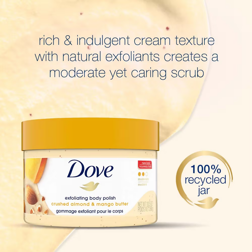 Dove Exfoliating Body Polish Scrub - Crushed Almond And Mango Butter | Grocsy