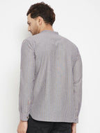 Even Apparels Grey Color Pure Cotton Short Men's Kurta With Band Collar | Grocsy