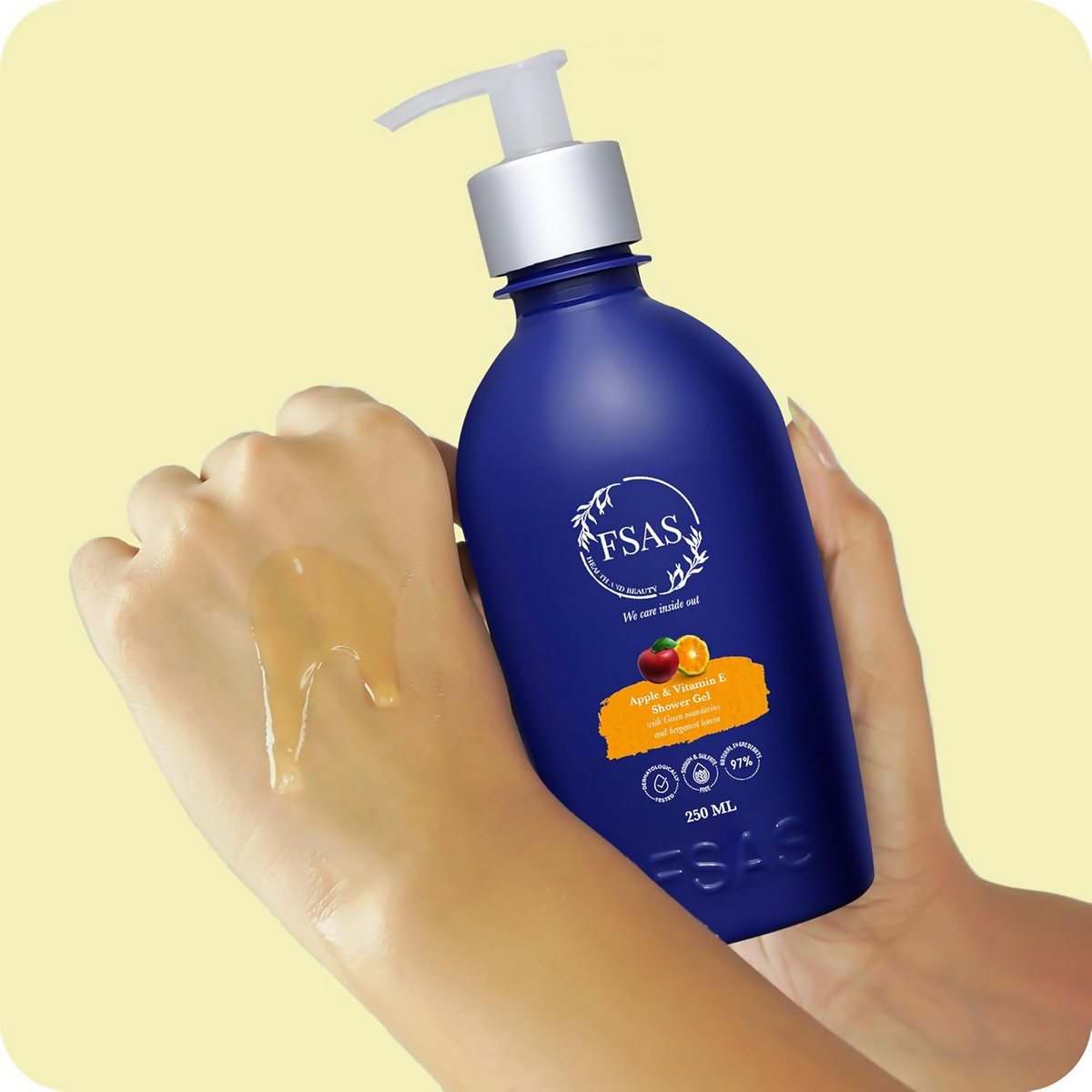 FSAS Health and Beauty Apple and Vitamin E Shower Gel - Green Mandarin & Bergamot Lemon Fragrance | Grocsy