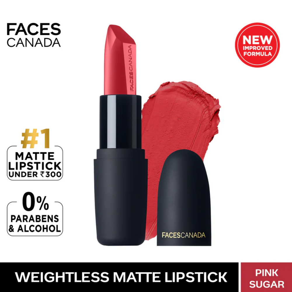 Faces Canada Weightless Matte Finish Lipstick - Pink Sugar 04 | Grocsy