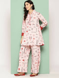 Ahalyaa Women's Traditional Wear Co-ods - Peach | Grocsy