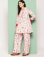 Ahalyaa Women's Traditional Wear Co-ods - Peach | Grocsy