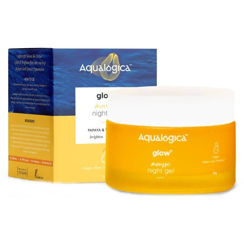 Aqualogica Glow+ Mousse Night Gel With Vitamin C & Hyaluronic Acid | Grocsy