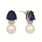 Nuyug Blue Stone Elegance Anti Tarnish Studs | Grocsy