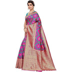 Vamika Banarasi Jaquard Pink Weaving Saree (Banarasi 17) | Grocsy