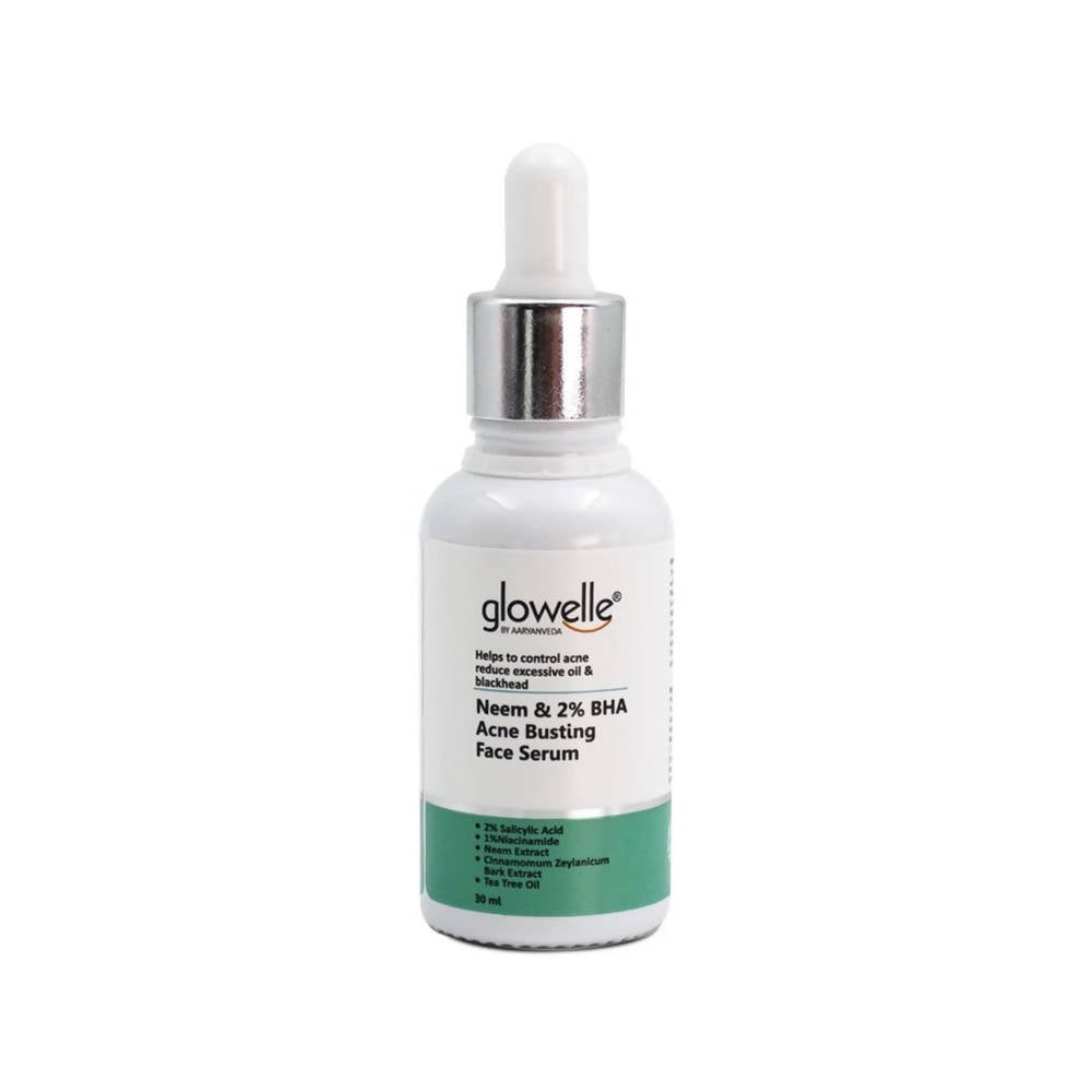 Aaryanveda Glowelle Neem & 2% BHA Acne Busting Face Serum | Grocsy