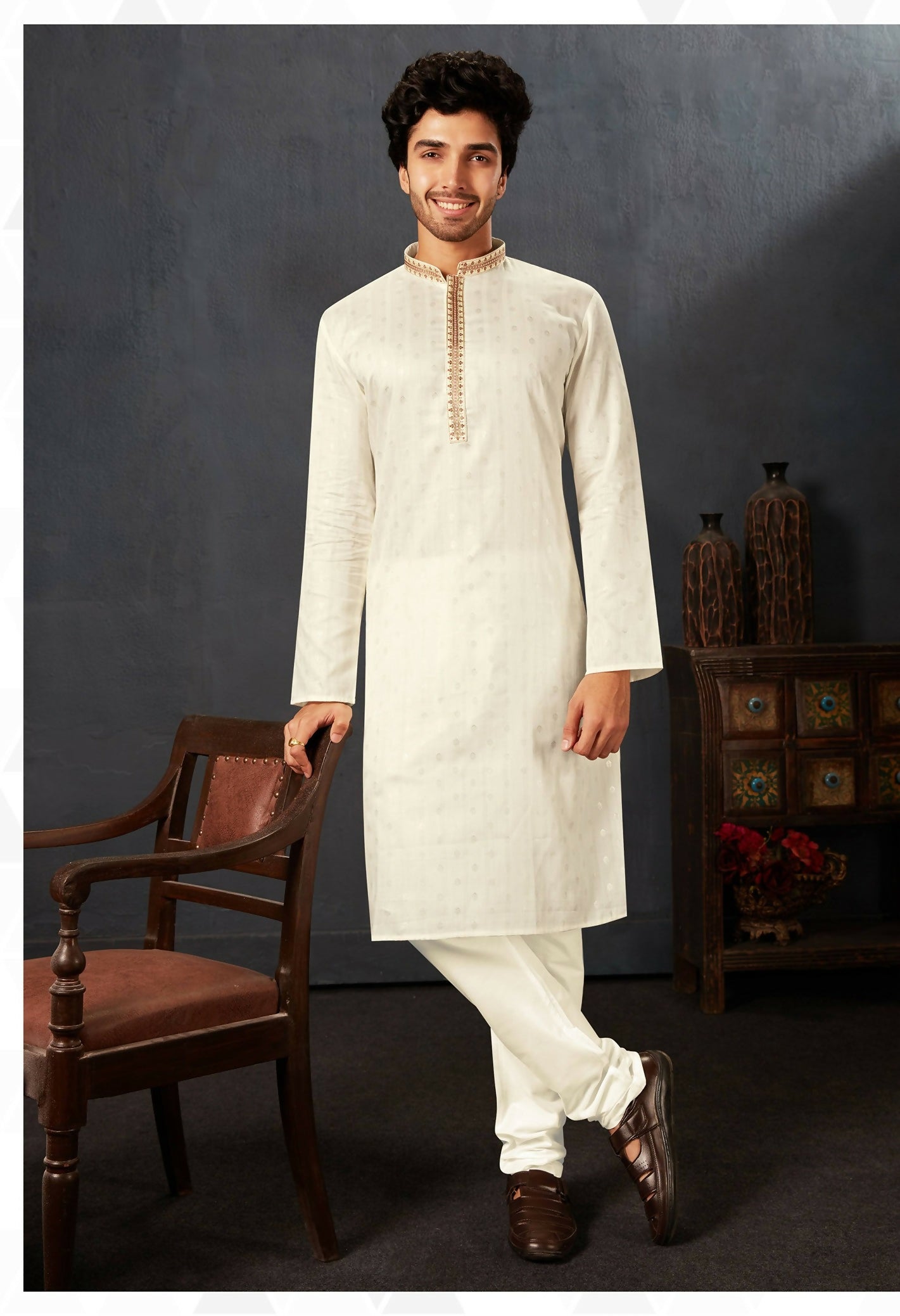 Joban Fashion White Cotton Kurta Pyjama | Grocsy