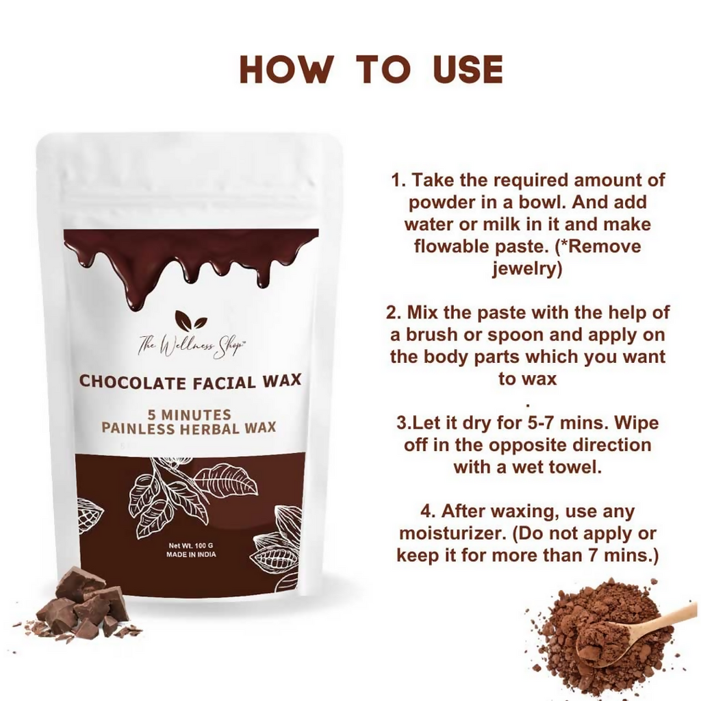 The Wellness Shop Chocolate Facial Wax Powder | Grocsy