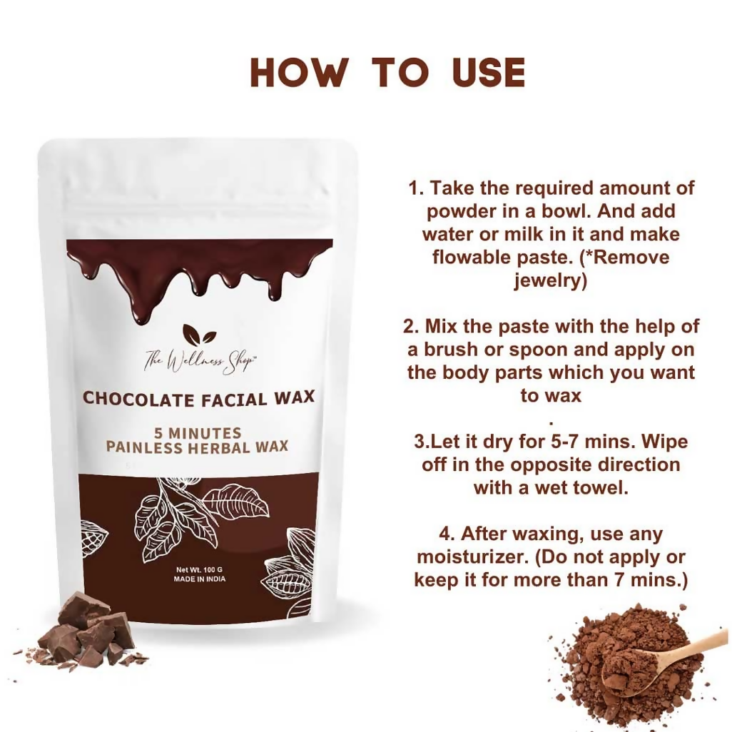 The Wellness Shop Chocolate Facial Wax Powder | Grocsy