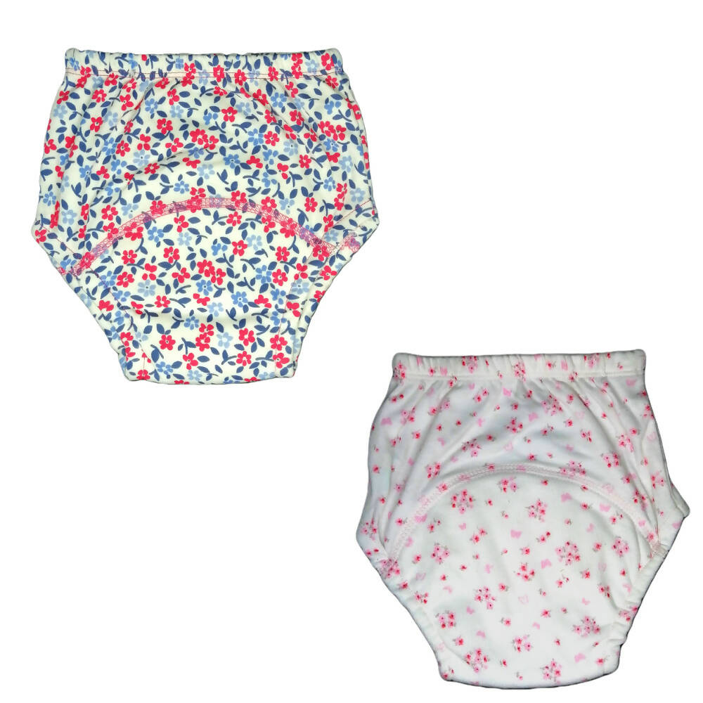 Kindermum Cotton Padded Pull Up Training Pants/Padded Underwear For Kids Flower Shower-Set of 2 pcs | Grocsy