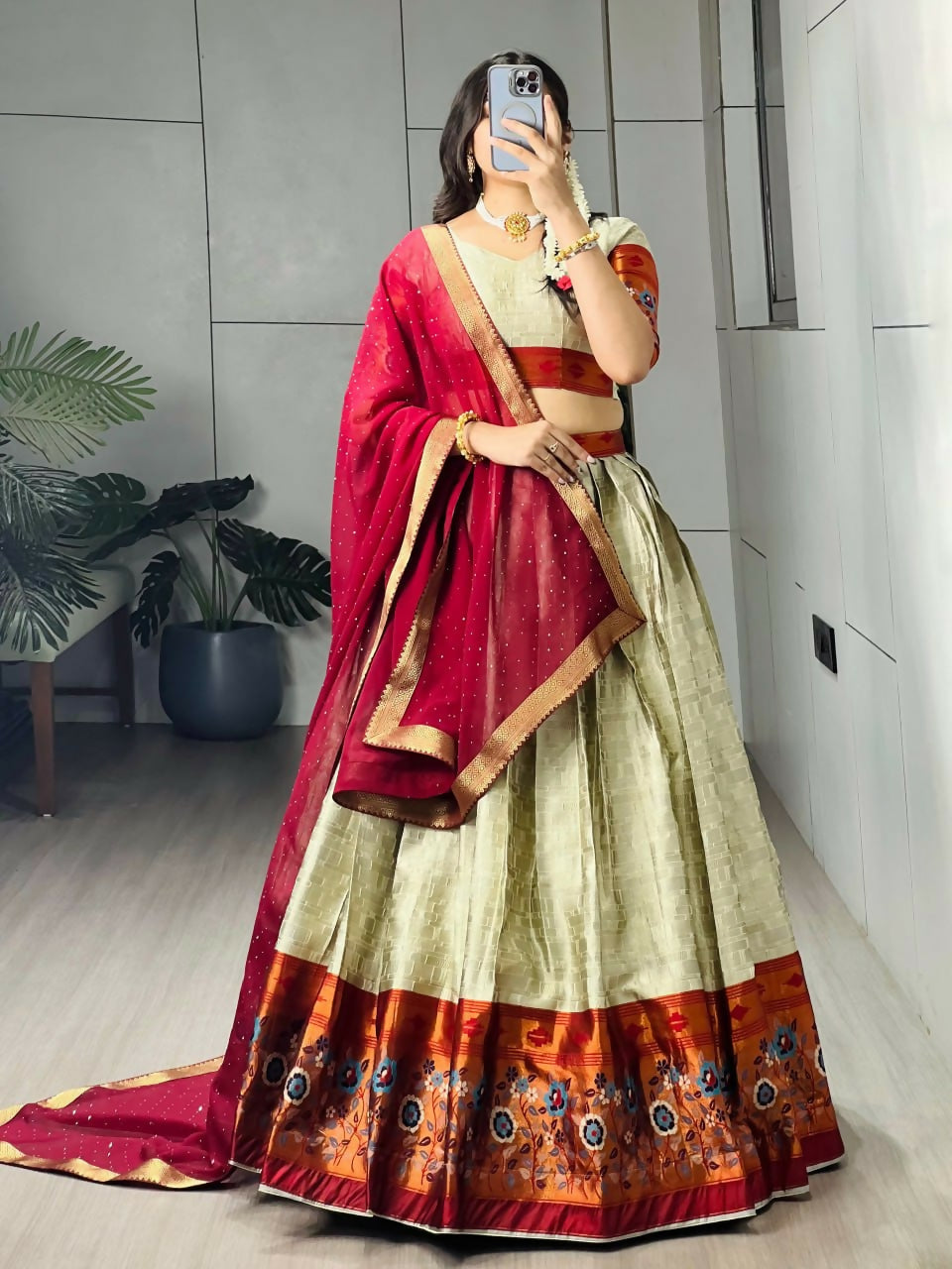 Yash Enterprise Multi Color Silk Embroidery Semi Stitched Navratri Chaniya Choli | Grocsy