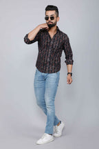 Miravan Men's Black Slim Fit Full Sleeves Shirt | Grocsy