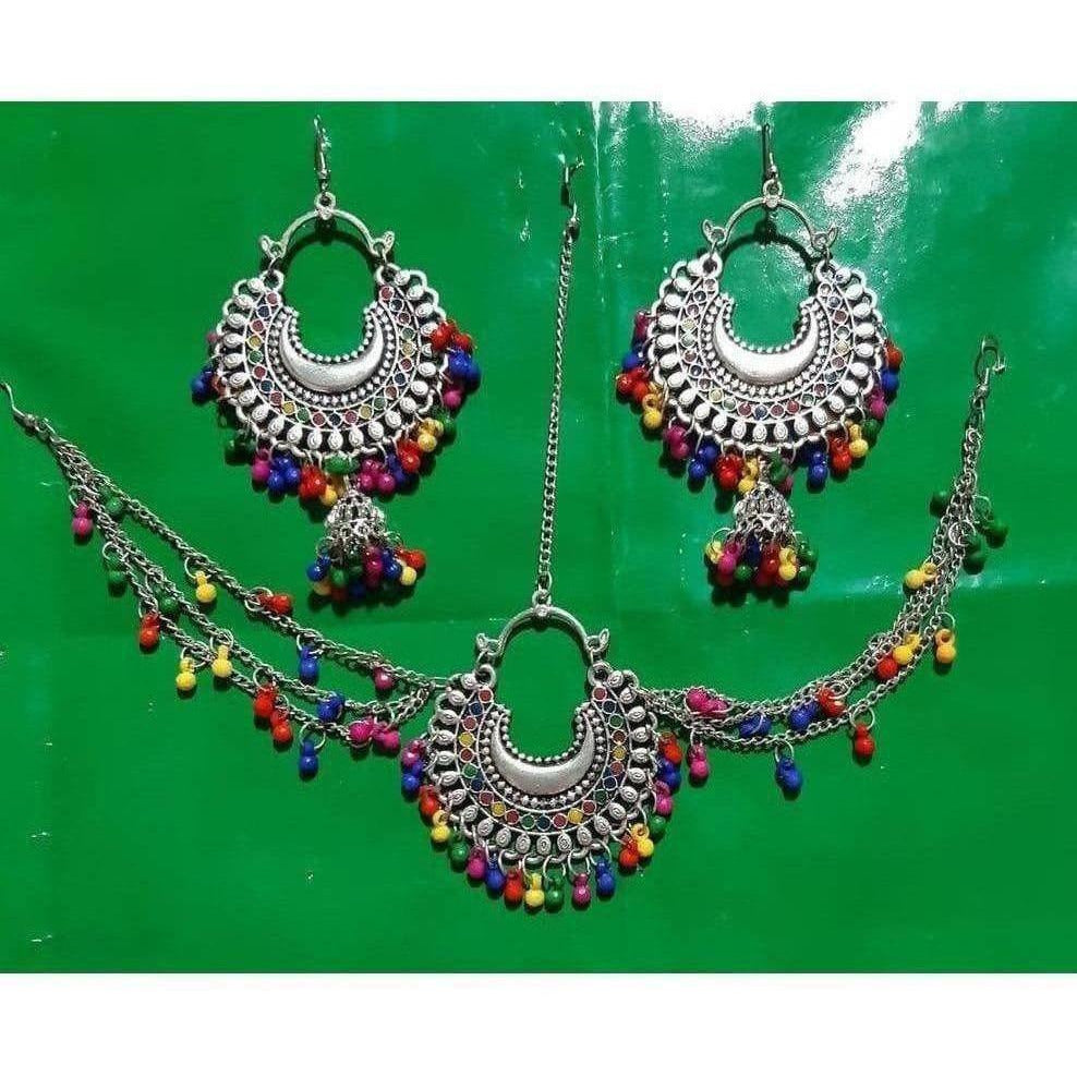 MS Fashion India Latest Traditional Oxidized Jewelry Set- Multi Color | Grocsy