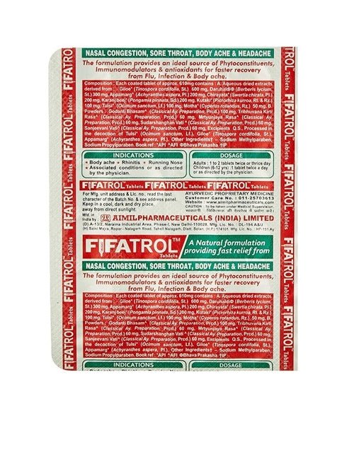 Aimil Ayurvedic Fifatrol Tablet | Grocsy