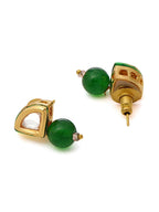 Ruby Raang Green Aventurine Kundan Studs | Grocsy
