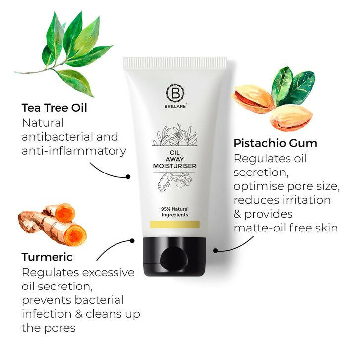 Brillare Oil Away Moisturiser For Oily, Acne Prone Skin | Grocsy