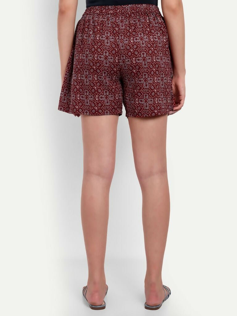 Alvano Printed Maroon Boxer Shorts | Grocsy