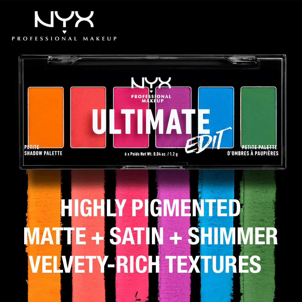 NYX Professional Makeup Ultimate Edit Petite 6 Color Shadow Palette Brights (1.2 gm Each) | Grocsy