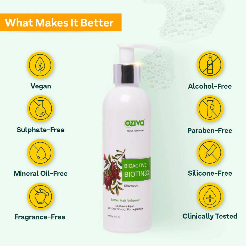 OZiva Bioactive Biotin33 Shampoo | Grocsy