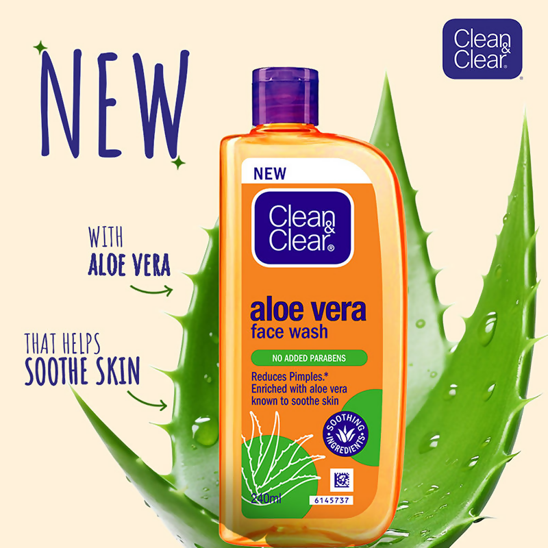Clean & Clear Aloe Vera Face Wash - Gentle Hydrating Cleanser for Oily Skin | Grocsy