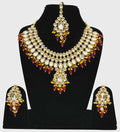 Joban Fashion Hand Made High Quality Gold Plated Base Metal Alloy Kundan Stone Studded Kundan Jewellery Set | Grocsy