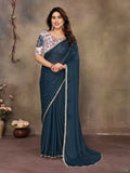 Partywear traditional Georgette Morpich Fancy Saree - Anbazaar | Grocsy