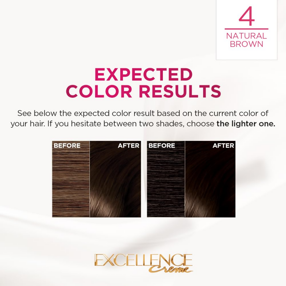 L'Oreal Paris Excellence Creme Hair Color, 4 Natural Brown | Grocsy