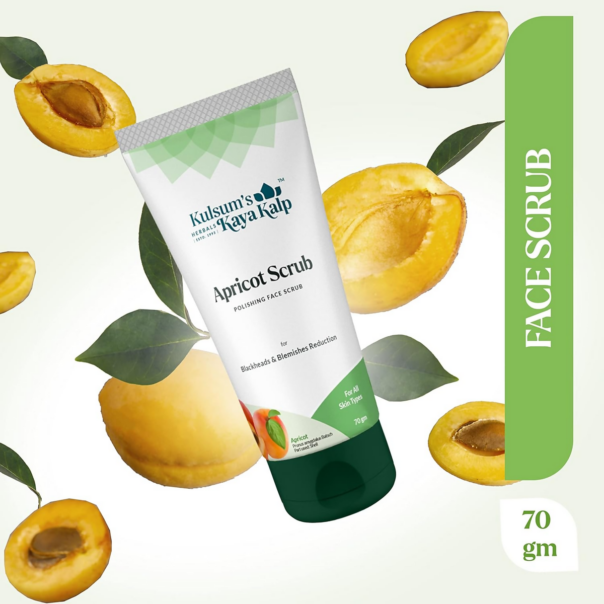 Kulsum's Kaya Kalp Apricot Scrub For Blackheads & Blemishes Reduction | Grocsy