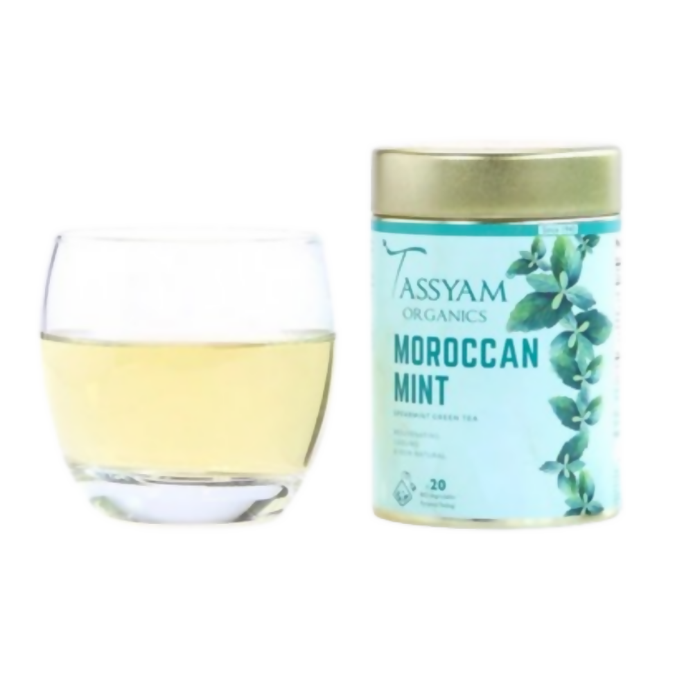 Tassyam Organics Moroccan Mint Biodegradable Tea Bags | Grocsy