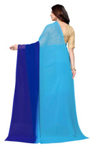 Vamika Blue Half N Half Georgette Saree | Grocsy