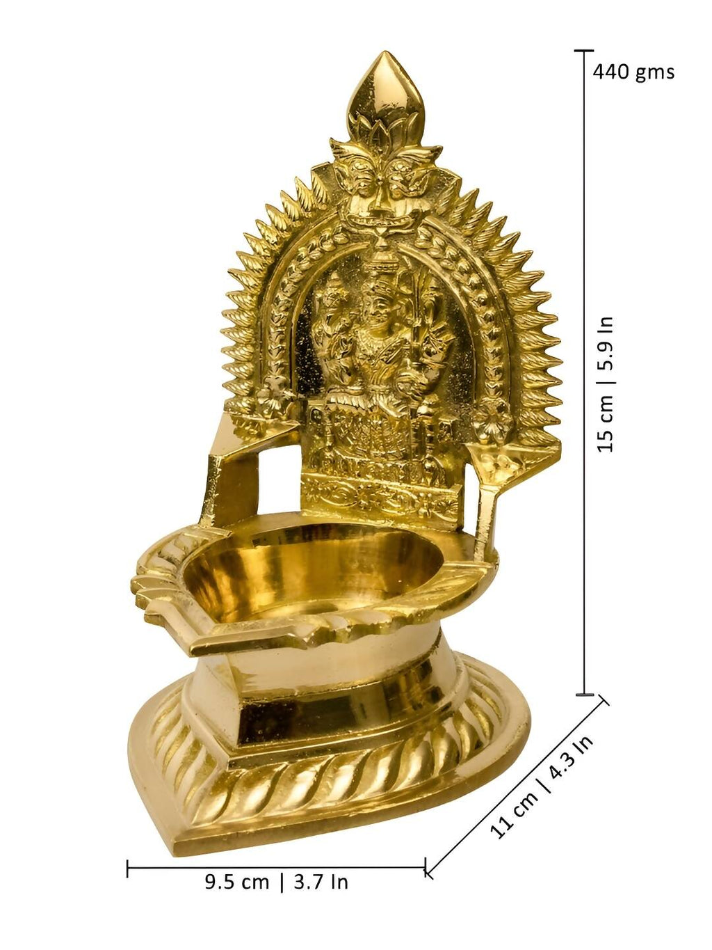 Spillbox Gold-Toned Brass Karumbu Kamachi Diya Pooja Essential | Grocsy