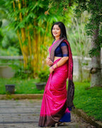 DEIANA'S Beautiful Designer Golden zari Soft Lichi Silk Saree - Pink | Grocsy