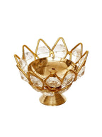 eCraftIndia Lotus Shape Crystal Diya | Grocsy