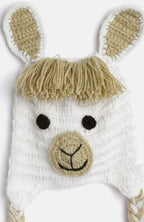 Chutput Kids Woollen Hand Knitted Llama Detail Cap - White | Grocsy