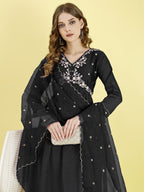Yash Enterprise Black Vichitra Silk Embroidery Party Wear Suit Set | Grocsy