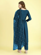 Yash Enterprise Morpankh Vichitra Silk Embroidery Party Wear Suit Set | Grocsy