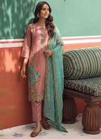 Vegaa Fashion Peach Organza Fancy Zari Party Wear Suit | Grocsy