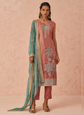 Vegaa Fashion Peach Crush Embroidered Salwar Suit | Grocsy