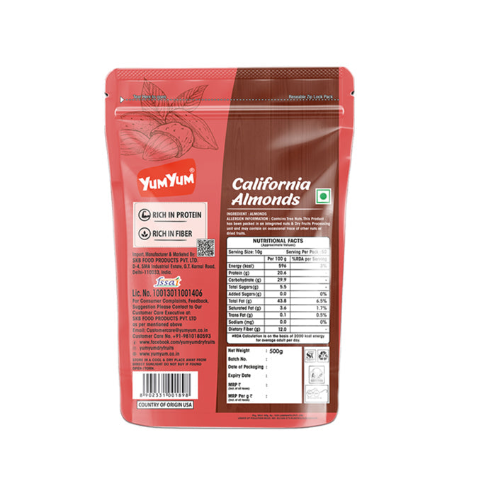 Yum Yum California Almonds Pouch | Grocsy