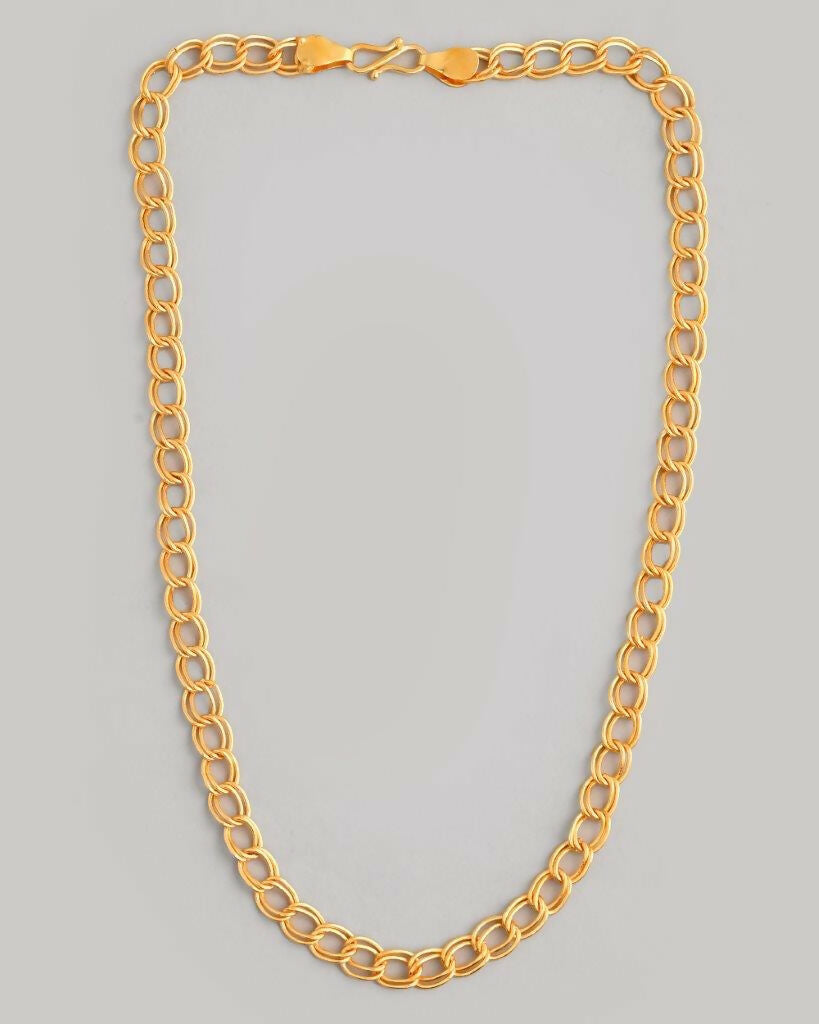 VOJ Gold-Polished Designer Circular Chain For Men | Grocsy