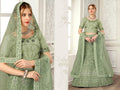 Green Net Fancy Zari Embroidered work Lehenga Choli with Dupatta - Heer | Grocsy