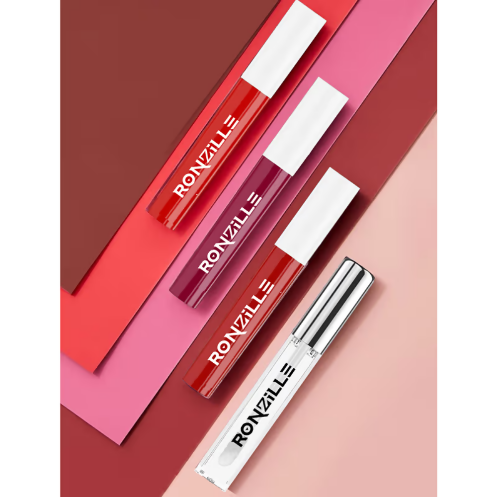 Ronzille Non Transfer Matte Liquid Lipstick Plus Lip Gloss - Reds And Maroons | Grocsy