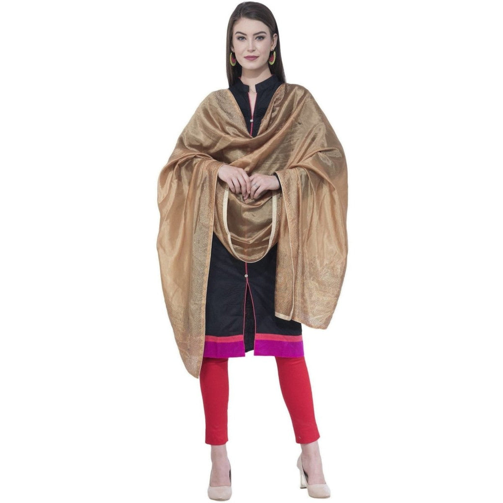 A R Silk Dark Golden Color Silk Siroski Dupattas and Chunnis | Grocsy