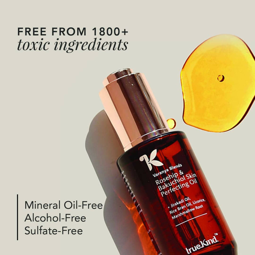 True Kind Varanya Blends Rosehip & Bakuchiol Skin Perfecting Oil | Grocsy