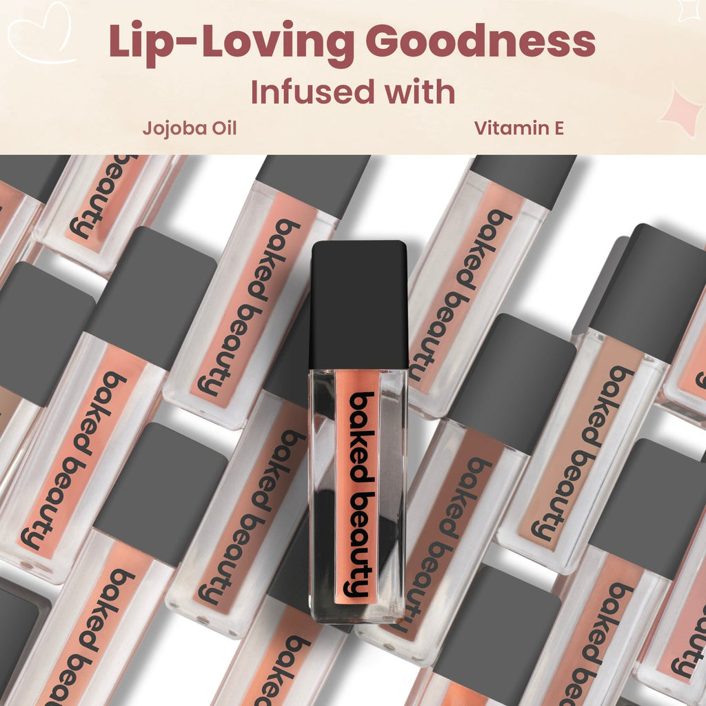 Baked Beauty Liquid Matte Lipstick Brown Palette (Set of 9) | Grocsy