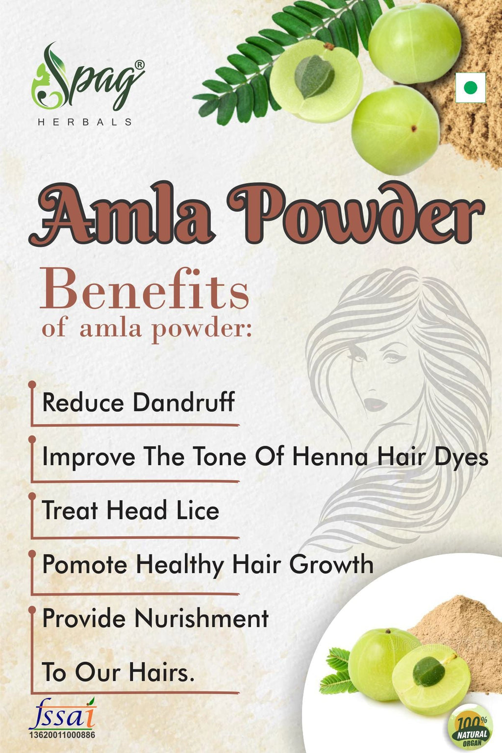 Spag Herbals Premium Amla Powder | Grocsy