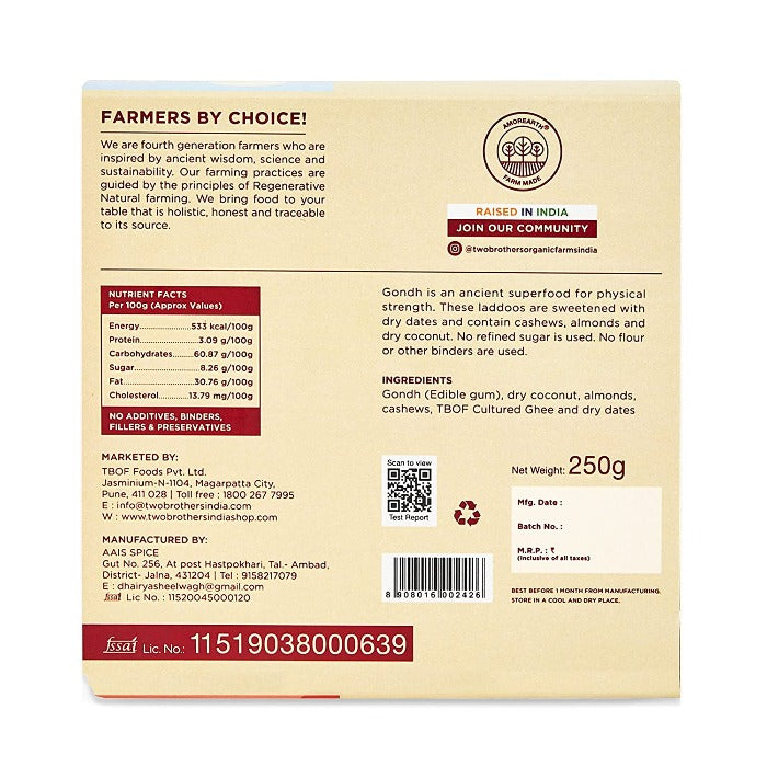 Two Brothers Organic Farms Gondh Laddoo | Grocsy