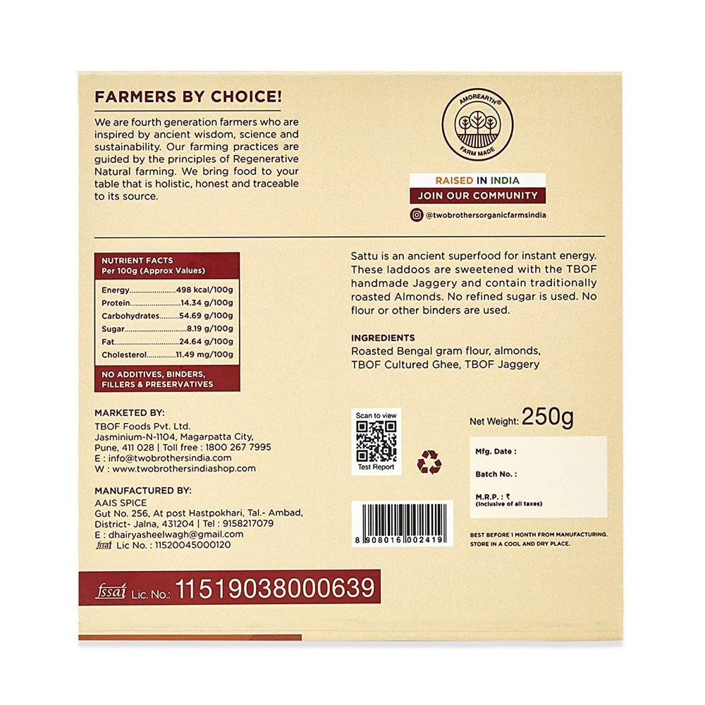Two Brothers Organic Farms Sattu Laddu | Grocsy